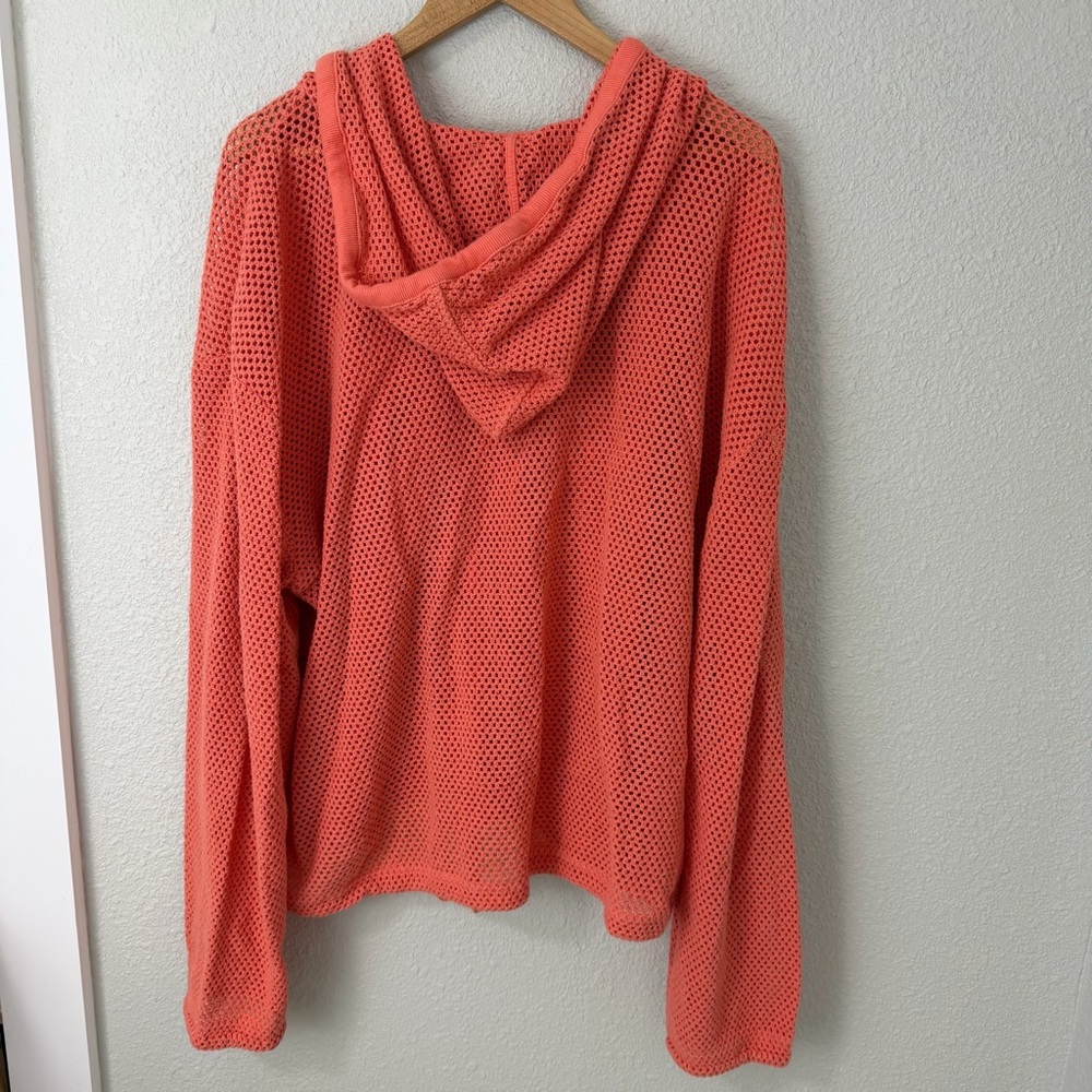 BDG Urban outfitters Orange Boardwalk Mesh Full Zip Hoodie Sweatshirt - Picture 7 of 9